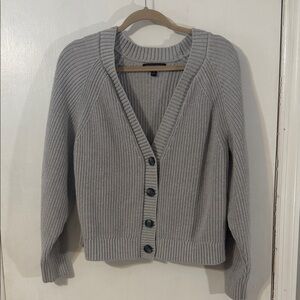 Women's V-Neck banana republic Cardigan Sweater - Light Gray small